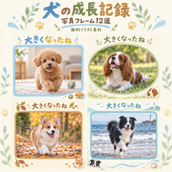 犬の成長記録写真枠12選