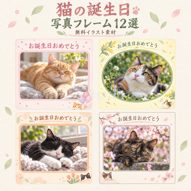 猫の誕生日写真枠12選 猫の誕生日写真枠12選