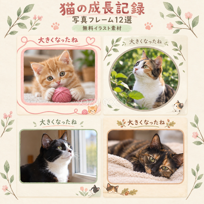 猫の成長記録写真枠12選