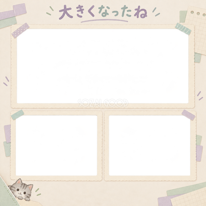 サバトラの成長記録写真枠 サバトラの成長記録写真枠
