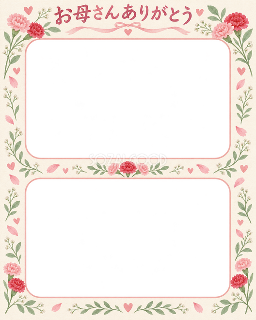 母の日の2枚写真枠