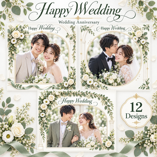白い花のアーチ写真枠12選