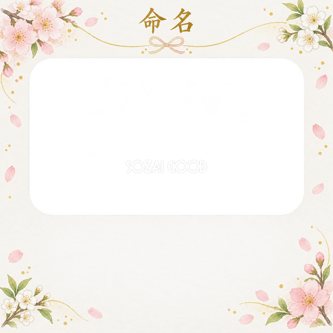 写真入り命名書の1枚写真枠
