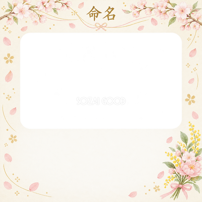 写真入り命名書の1枚写真枠