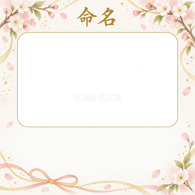 写真入り命名書の1枚写真枠