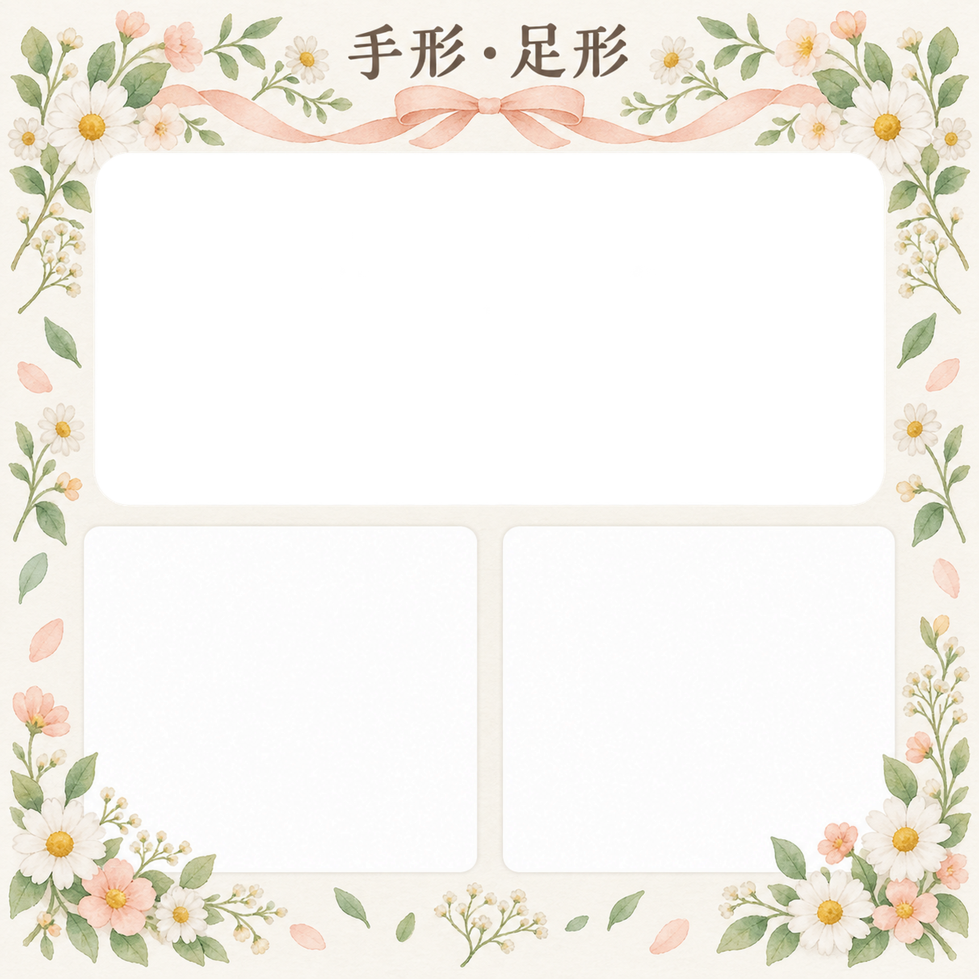 手形足形｜写真と出生記録・写真と手形足形の記録の無料イラスト素材 101365に写真・文字を入れる