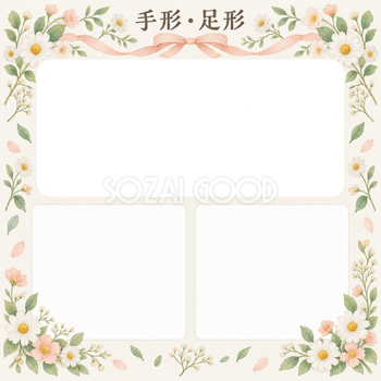 手形足形｜写真と出生記録・写真と手形足形の記録の無料イラスト素材 101365