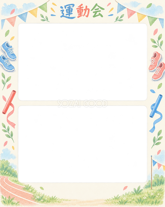 かけっこの2枚写真枠 かけっこの2枚写真枠