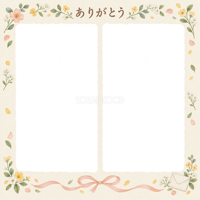 ありがとうの2枚写真枠