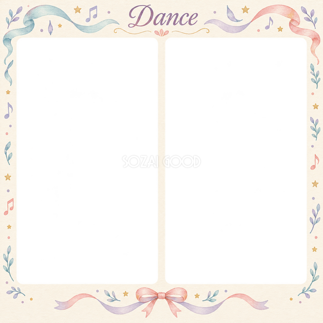 ダンス発表会の2枚写真枠