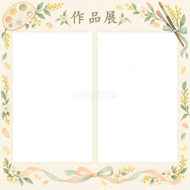 作品展の2枚写真枠 作品展の2枚写真枠