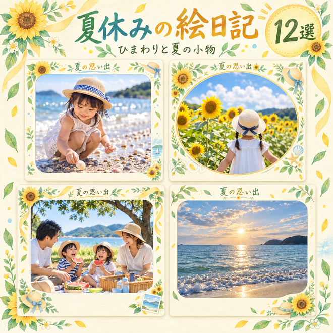 夏休みの絵日記写真枠12選 夏休みの絵日記写真枠12選