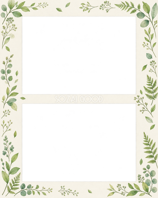 新緑の2枚写真枠
