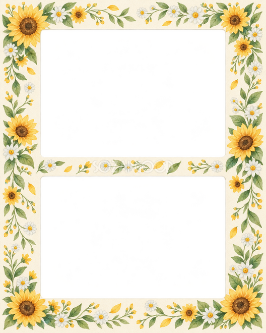 ひまわりの2枚写真枠