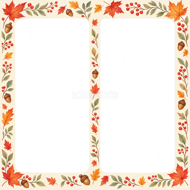 紅葉の2枚写真枠