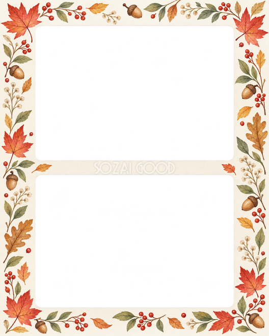 紅葉の2枚写真枠 紅葉の2枚写真枠