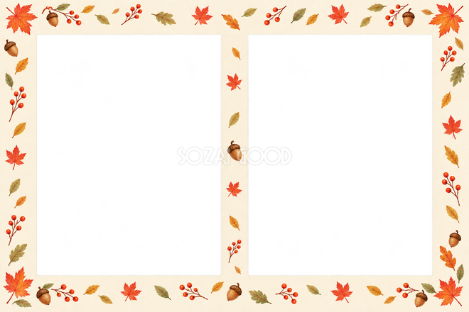 紅葉の2枚写真枠