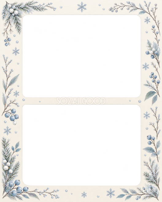 雪の2枚写真枠