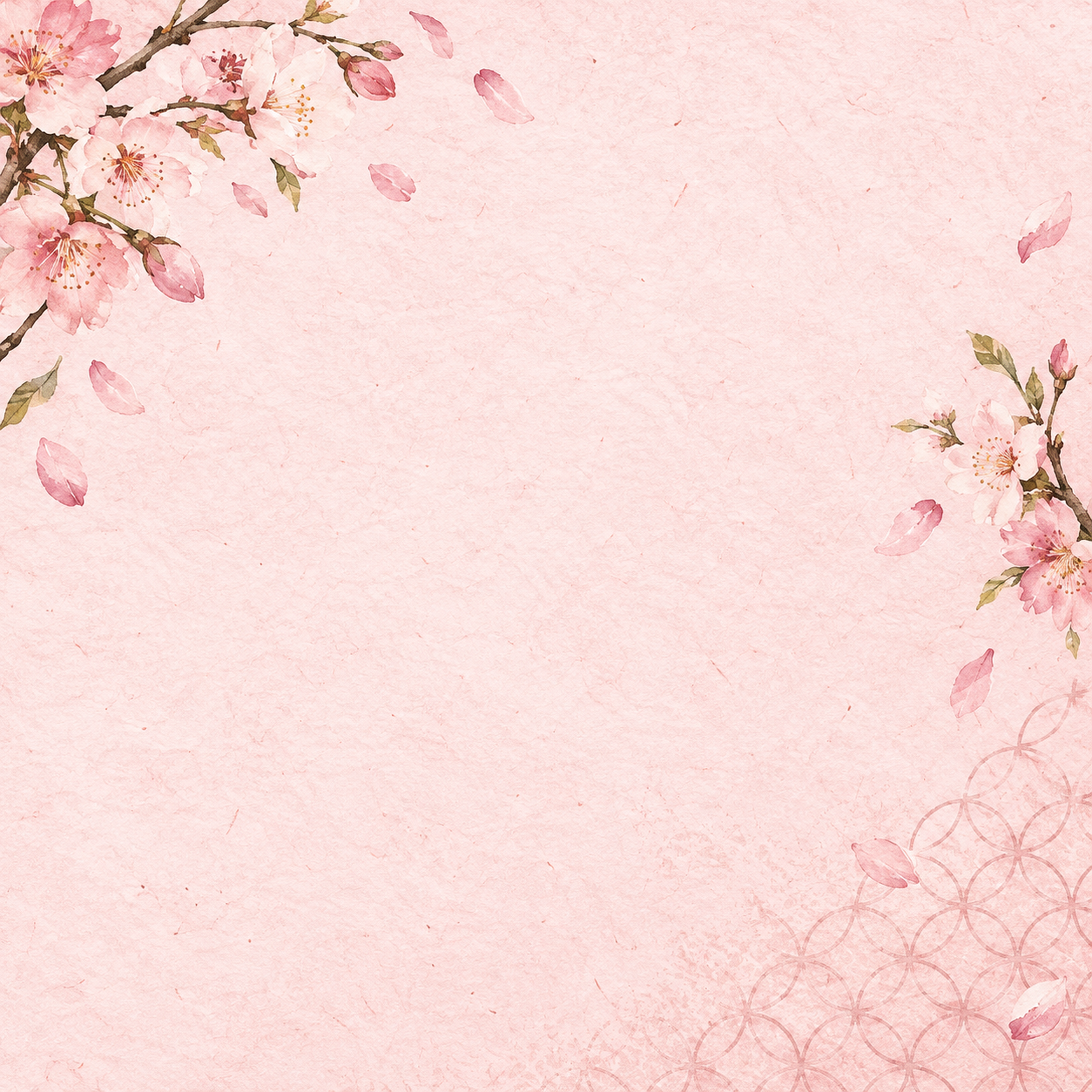 淡桜色の和紙と七宝｜文字なしの無料背景イラスト素材 101865に写真・文字を入れる