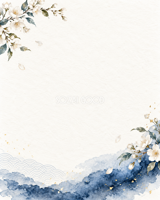 藍と金の和紙背景 藍と金の和紙背景