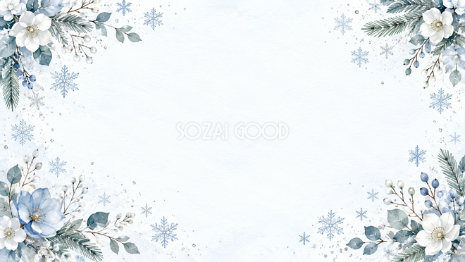 雪と淡青の冬背景