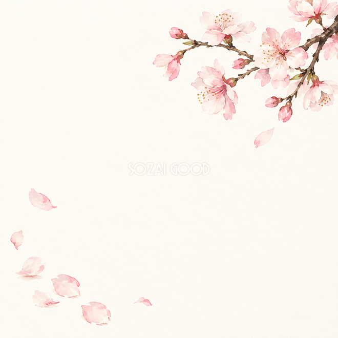 桜と春風の背景