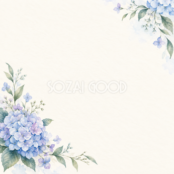 紫陽花と雨色の背景｜文字なしの無料背景イラスト素材 101895
