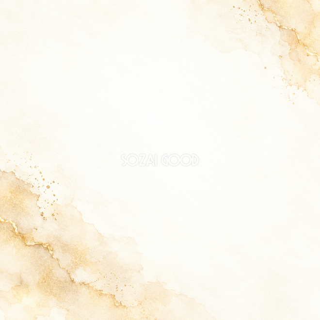アイボリーと淡金の水彩・斜めの彩り