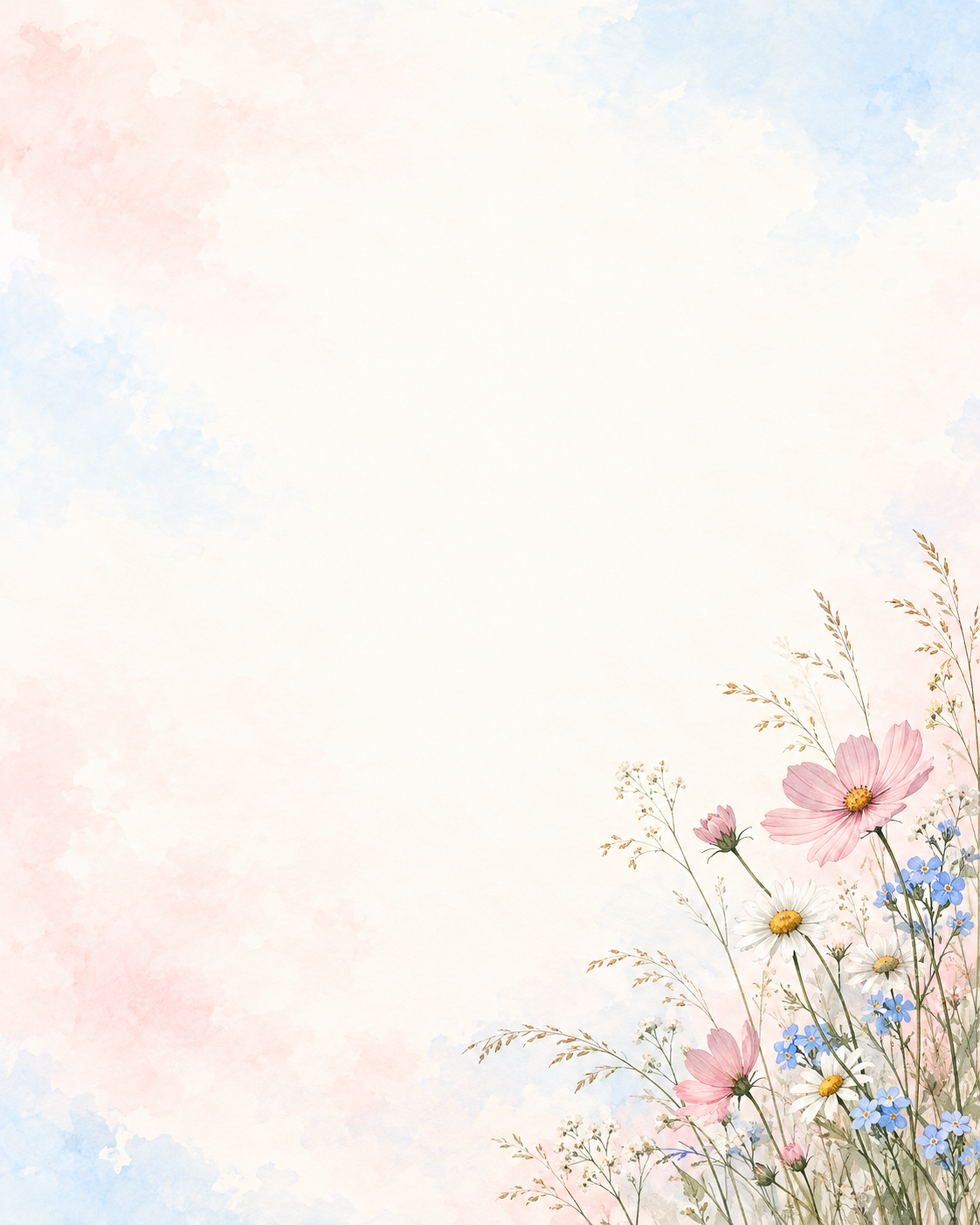 野の花と草花・足元の彩り｜文字なしの無料背景イラスト素材 101974に写真・文字を入れる