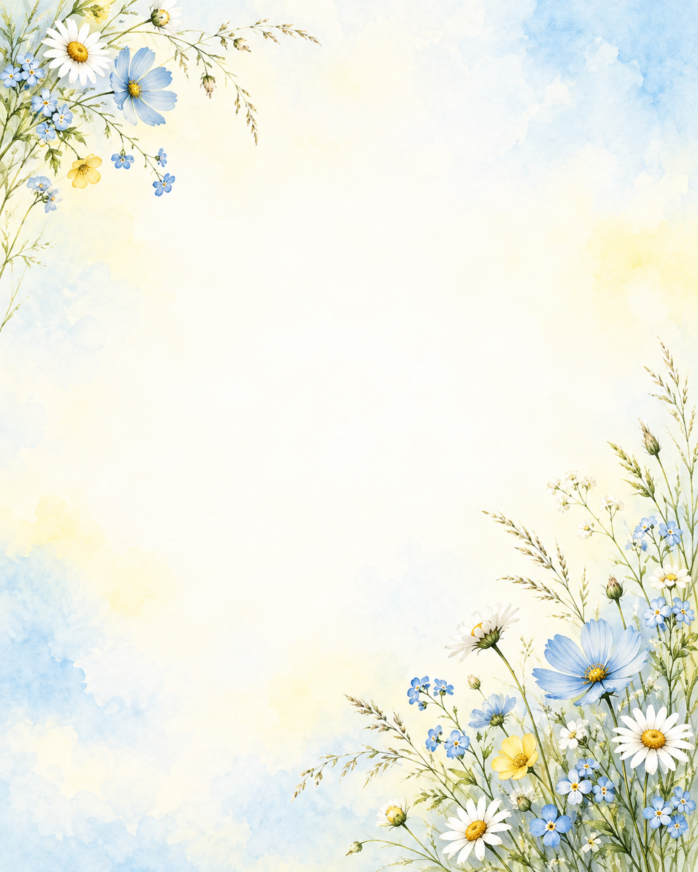 野の花と草花・小さな彩り｜文字なしの無料背景イラスト素材 101975に写真・文字を入れる