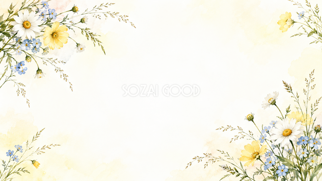 野の花と草花・広い余白 野の花と草花・広い余白