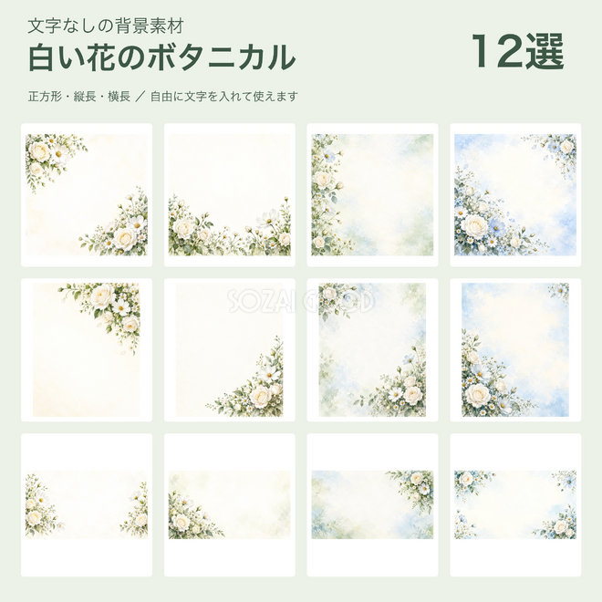 白い花のボタニカル背景12選 白い花のボタニカル背景12選