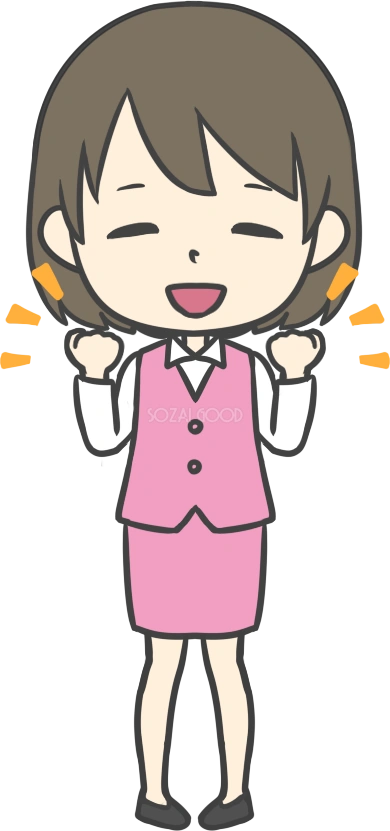女性案内嬢 可愛くガッツポーズ