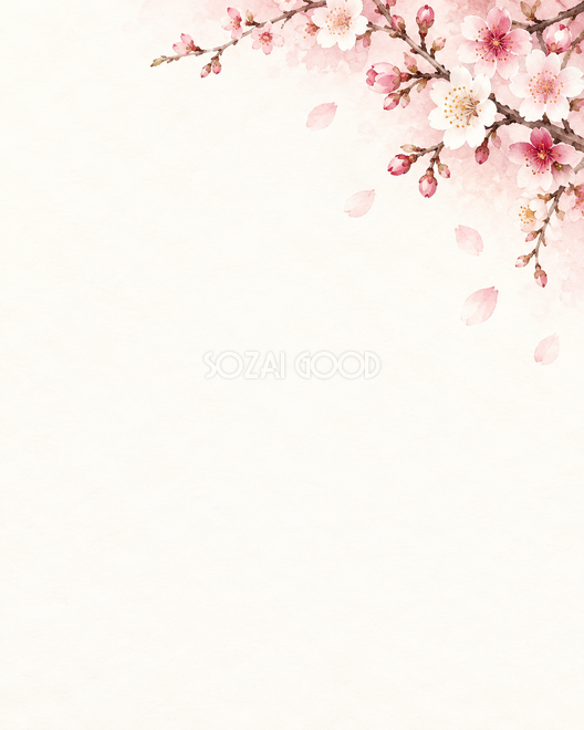 梅と桜の和紙・上辺の彩り