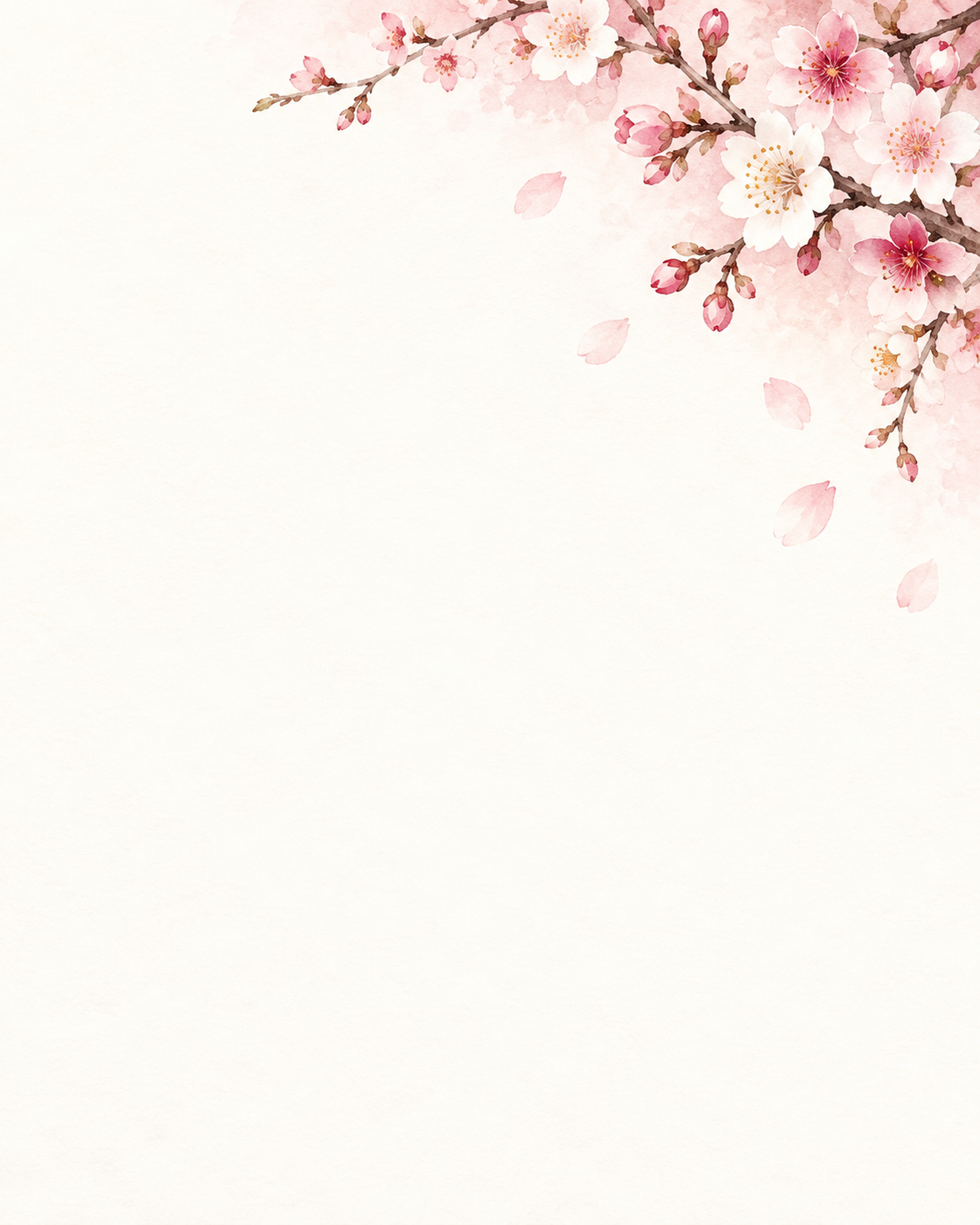 梅と桜の和紙・上辺の彩り｜文字なしの無料背景イラスト素材 102155に写真・文字を入れる