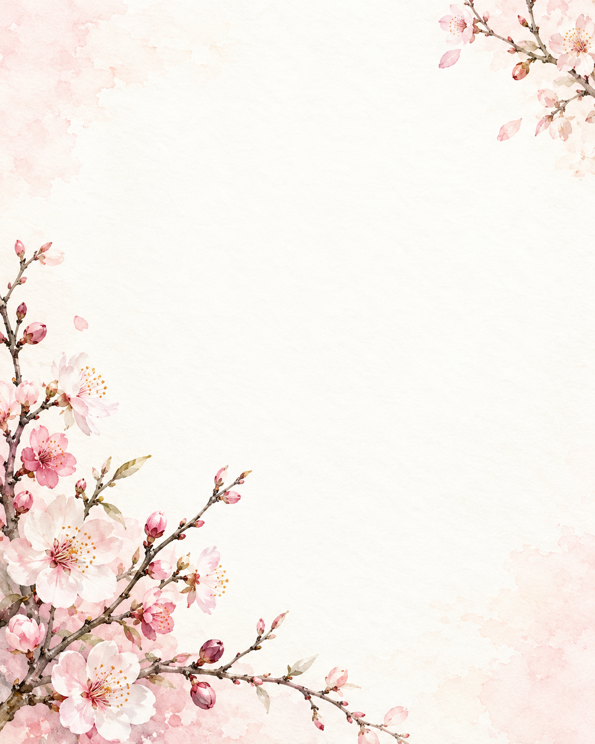 梅と桜の和紙・やさしい彩り｜文字なしの無料背景イラスト素材 102158に写真・文字を入れる