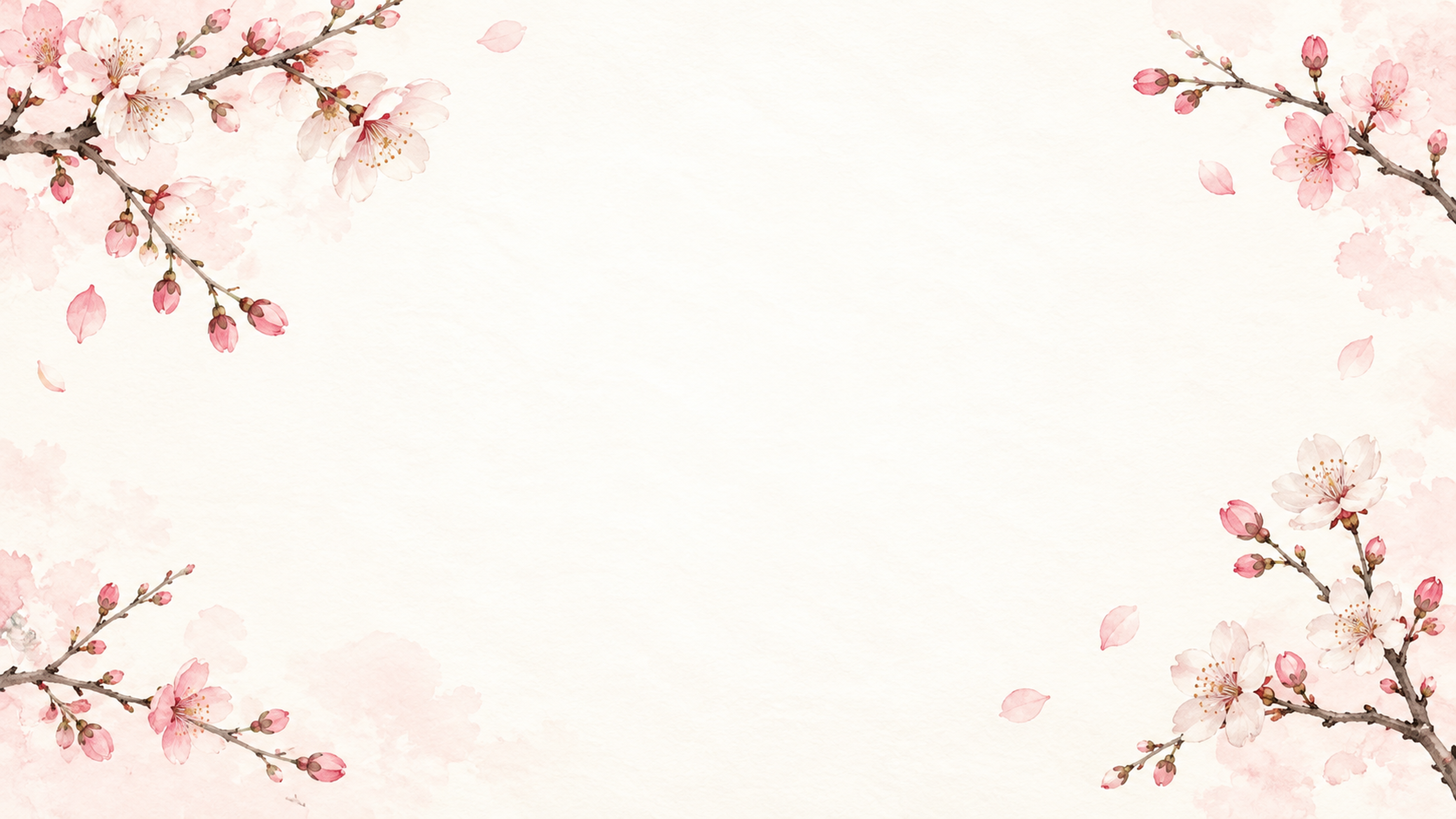 梅と桜の和紙・広い余白｜文字なしの無料背景イラスト素材 102162に写真・文字を入れる