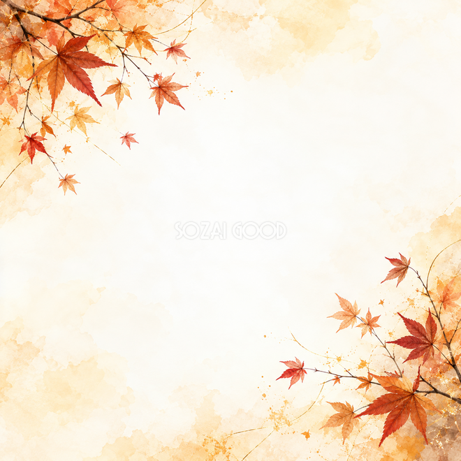 紅葉と秋色の和紙・対角の彩り 紅葉と秋色の和紙・対角の彩り