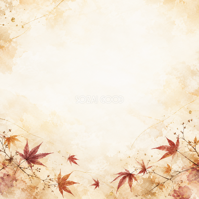 紅葉と秋色の和紙・下辺の彩り 紅葉と秋色の和紙・下辺の彩り