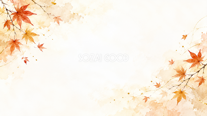 紅葉と秋色の和紙・左右の彩り