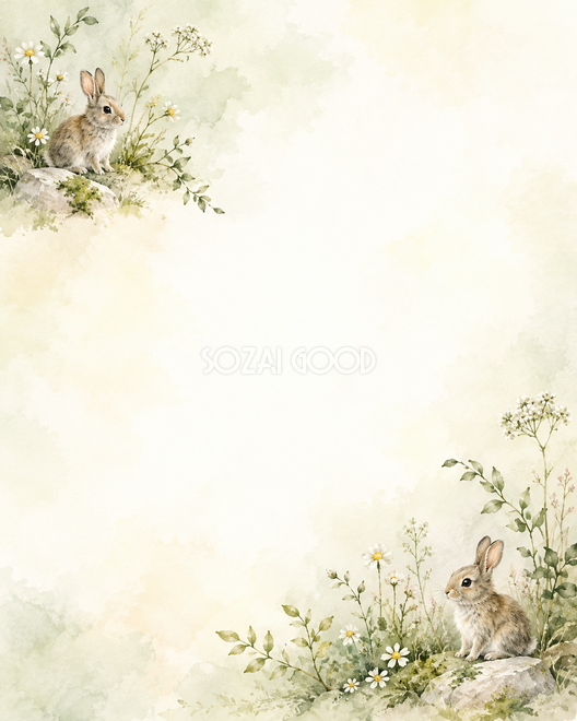 うさぎと草花の絵本・小さな彩り