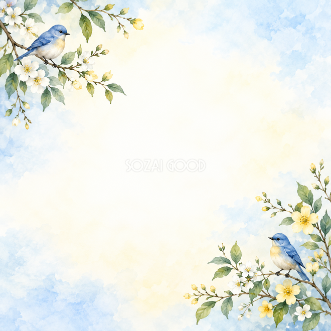 小鳥と青葉の絵本・対角の彩り