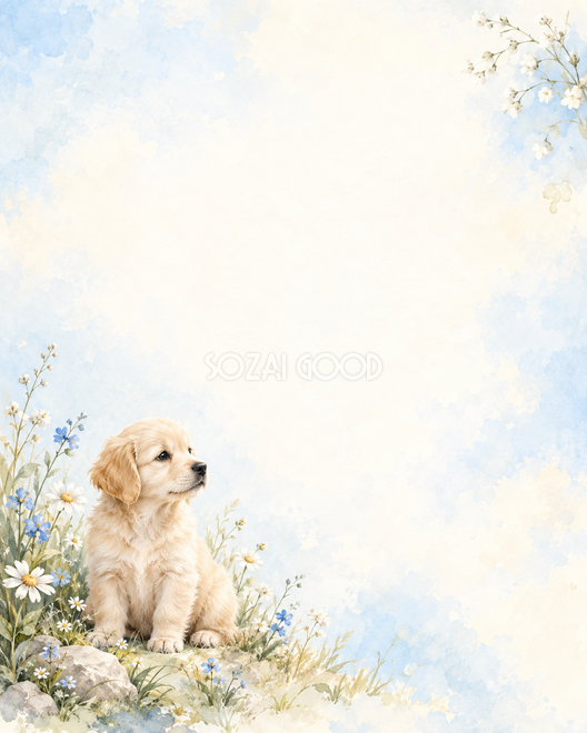 犬と草花の絵本・やさしい彩り