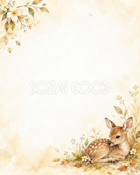 森の小さな動物の絵本・小さな彩り｜文字なしの無料背景イラスト素材 102274