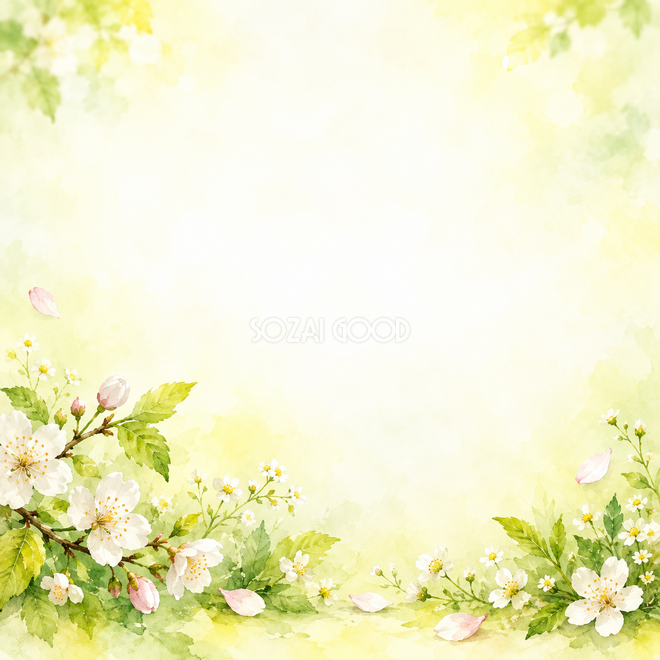 桜と新緑の春・下辺の彩り 桜と新緑の春・下辺の彩り