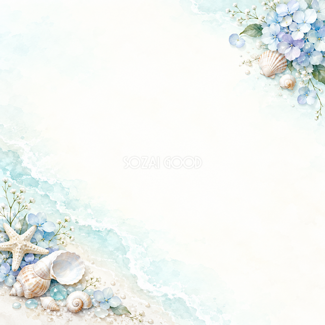 海と草花の夏・斜めの彩り