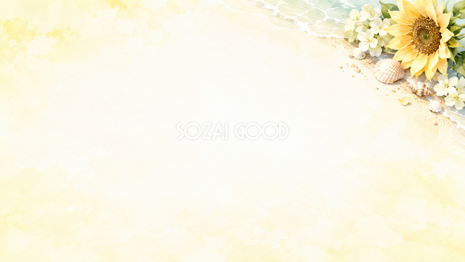 海と草花の夏・右上の彩り