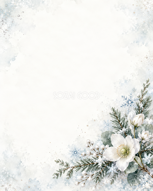 雪と冬の草花・足元の彩り