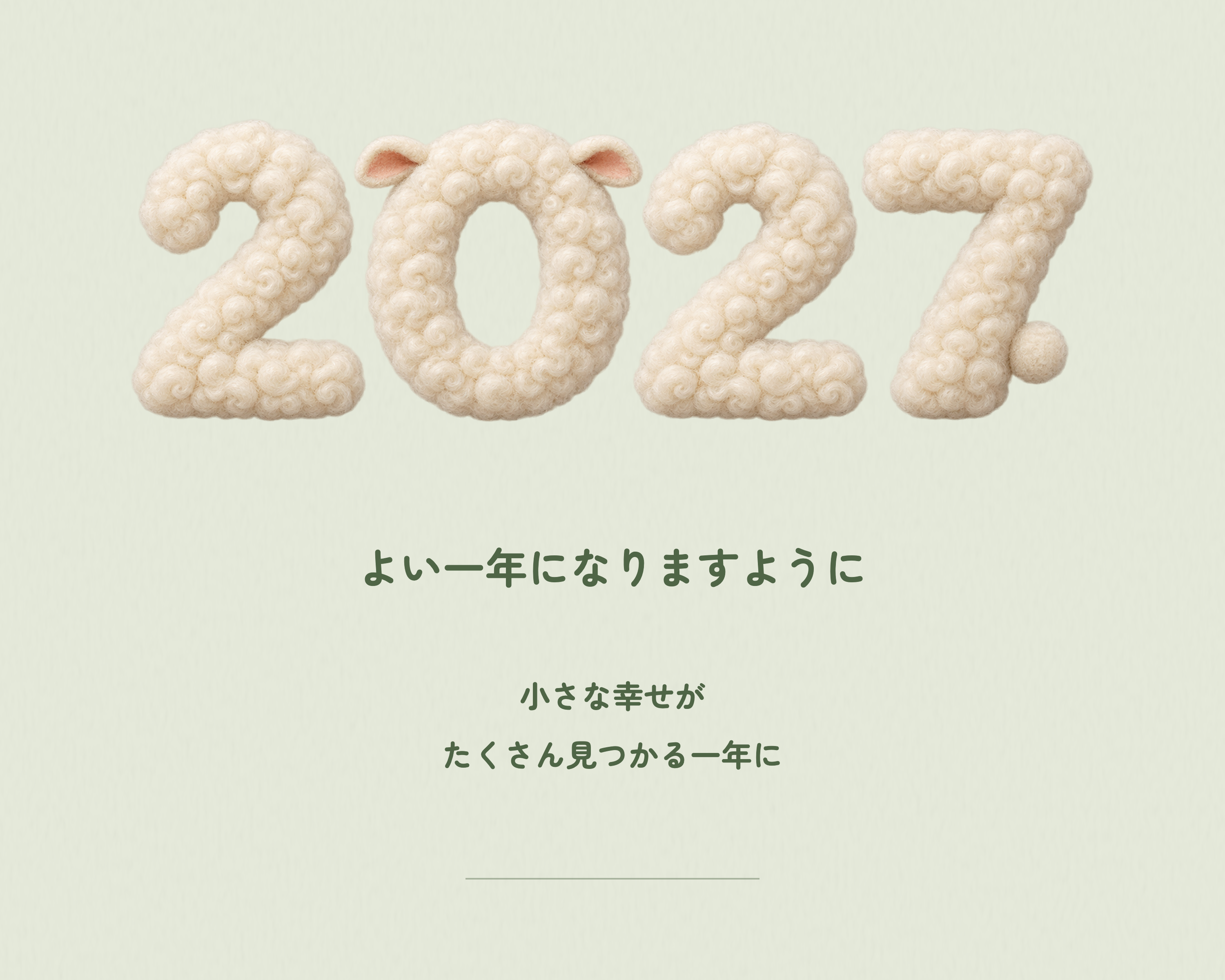 横長の新春メッセージ｜そのまま使える2027年賀状の無料イラスト素材 102377に写真・文字を入れる