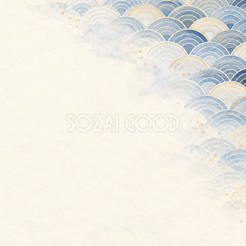青海波・右上の和風背景｜無料イラスト素材 102417
